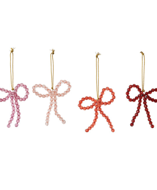Creative Co-Op - CCO CCO OR - Beaded Bow Ornament (Assorted)