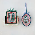 Creative Co-Op - CCO CCO OR - Beaded Frame Ornament with Velvet Bow (Assorted)