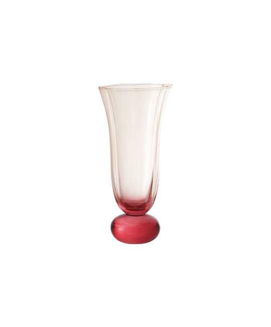 Creative Co-Op - CCO CCO HG - Pink Fluted Glass with Ball Stem