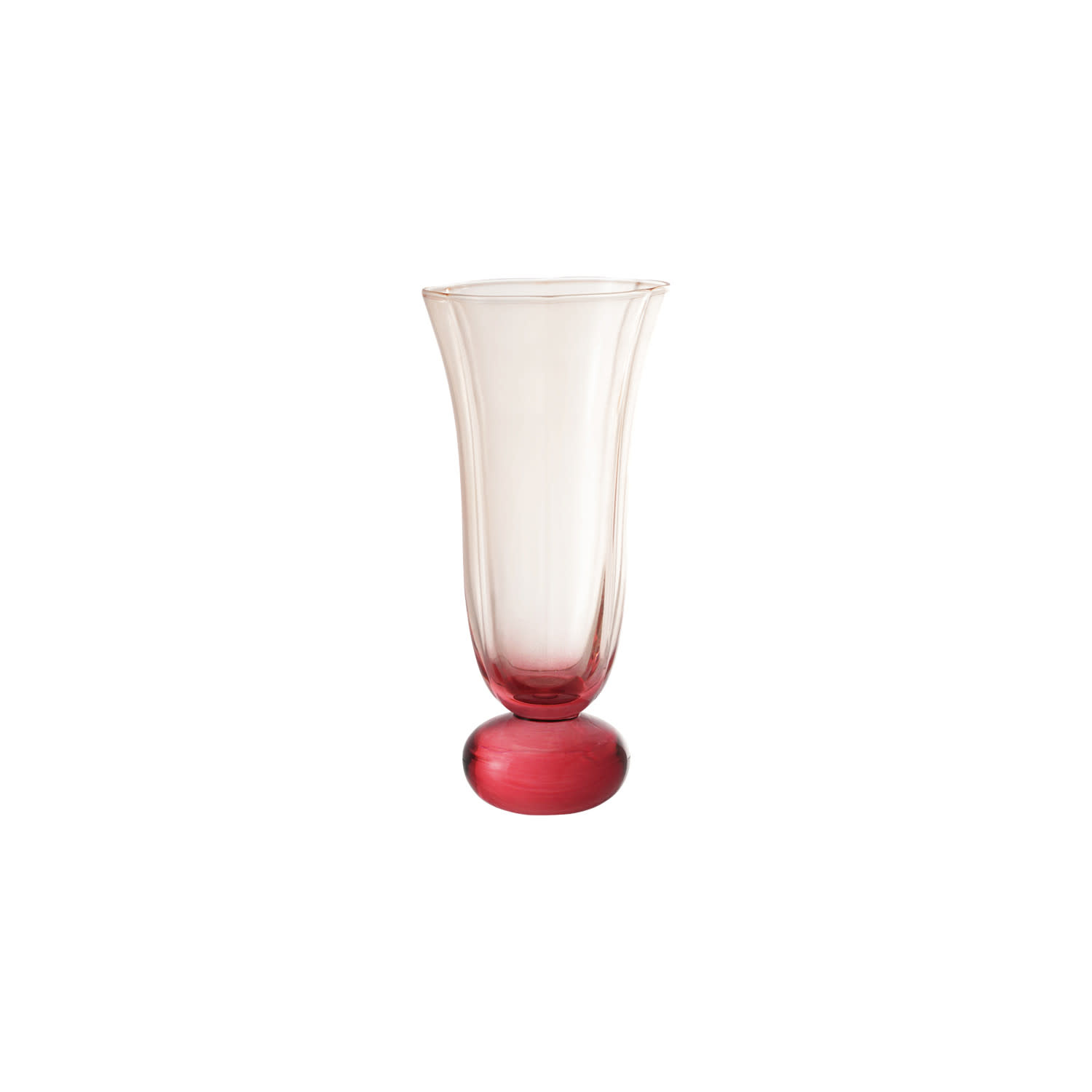 Creative Co-Op - CCO CCO HG - Pink Fluted Glass with Ball Stem