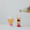 Creative Co-Op - CCO CCO HG - Pink Fluted Glass with Ball Stem