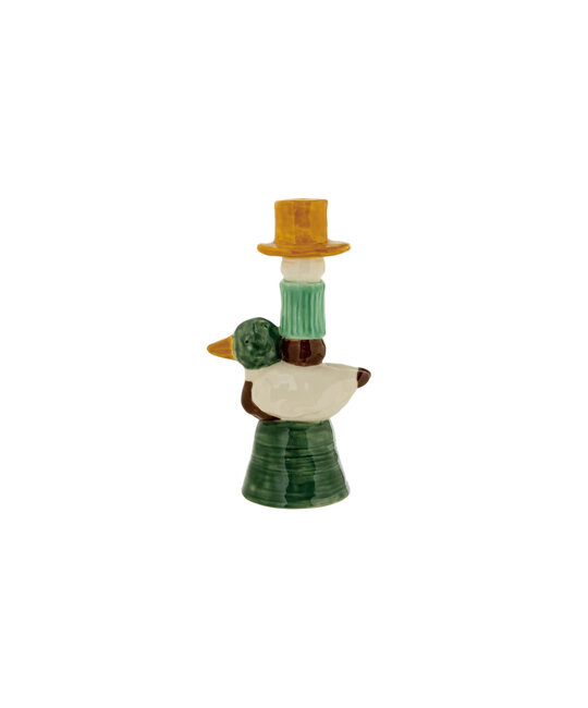 Creative Co-Op - CCO CCO HGDE -  Duck Stoneware Taper Candle Holder