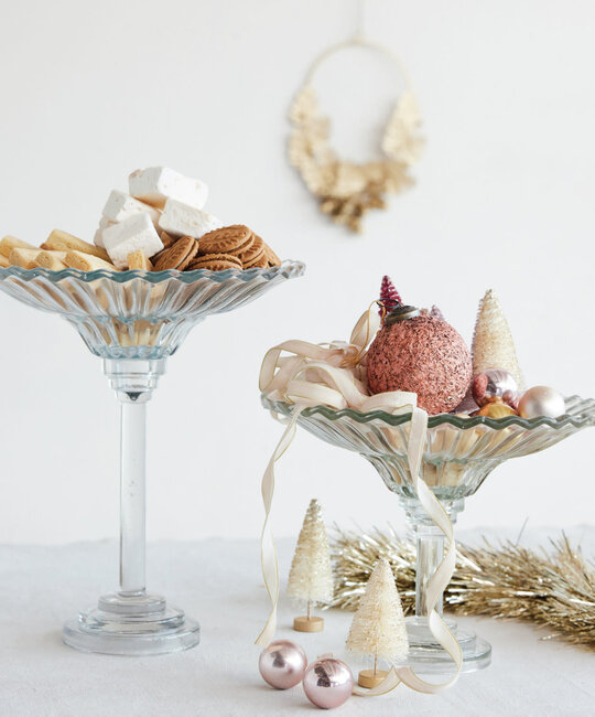 Creative Co-Op - CCO CCO HG - Tall Fluted Glass Pedestal Bowl