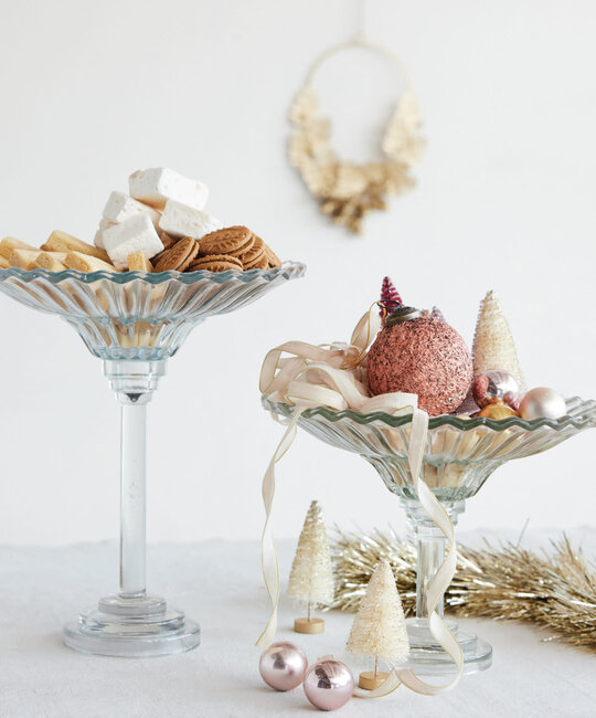 Creative Co-Op - CCO CCO HG - Short Fluted Glass Pedestal Bowl