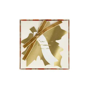 Meri Meri - MEM MEM PC - Gold Leaf with Velvet Bow Place Cards