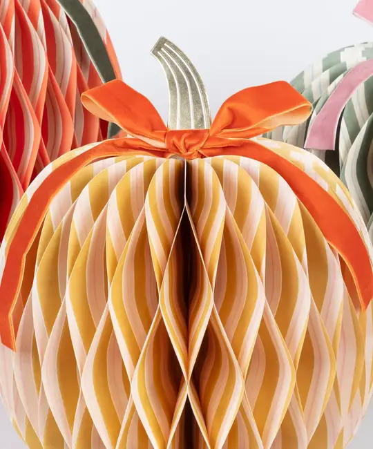 Meri Meri - MEM MEM PSDE - Fall Stripe Large Pumpkin Honeycomb Decorations