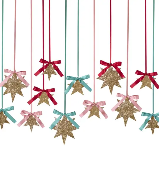Meri Meri - MEM MEM PSDE - Gold Glitter Stars Hanging Decorations