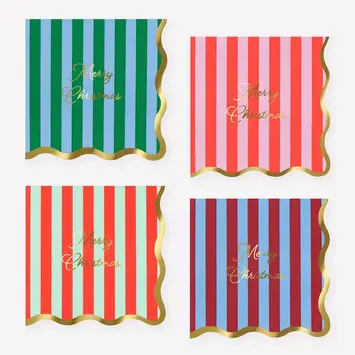 Meri Meri - MEM MEM PS - Striped Merry Christmas Small Napkins