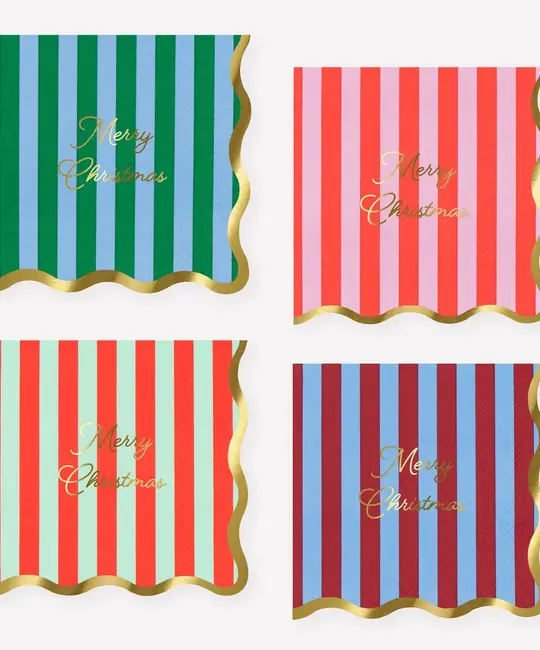 Meri Meri - MEM MEM PS - Striped Merry Christmas Small Napkins