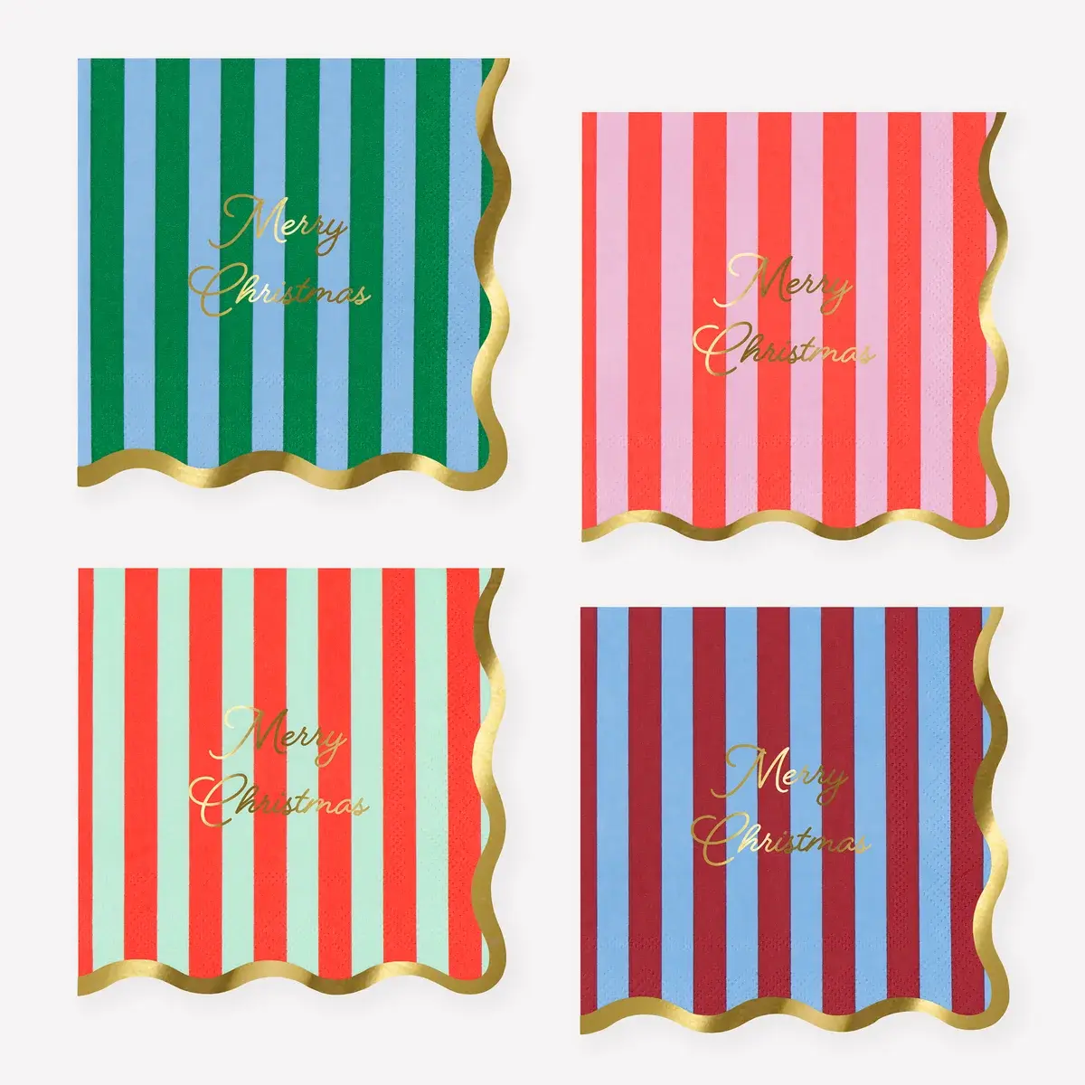 Meri Meri - MEM MEM PS - Striped Merry Christmas Small Napkins