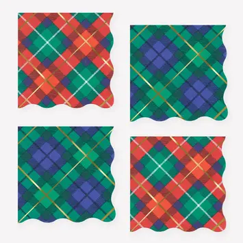 Meri Meri - MEM MEM PS - Tartan Plaid Mix Small Napkins