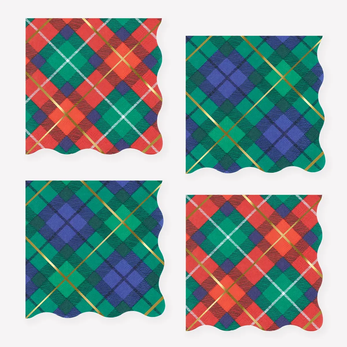Meri Meri - MEM MEM PS - Tartan Plaid Mix Small Napkins