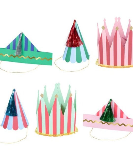 Meri Meri - MEM MEM PS - Fun Stripe Party Hats Mixed Styles