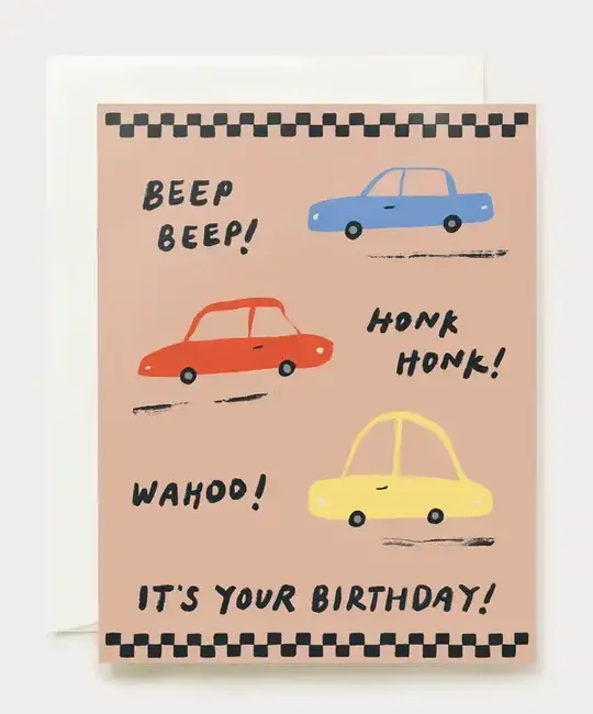 Our Heiday - OH OHGCBI0025 - Honking Cars Birthday Card
