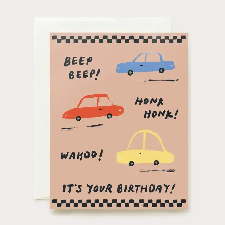 Our Heiday - OH OHGCBI0025 - Honking Cars Birthday Card