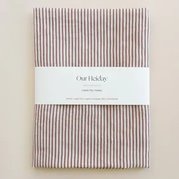 Our Heiday - OH OH HGKL - Wine Classic Stripe Linen Tea Towel