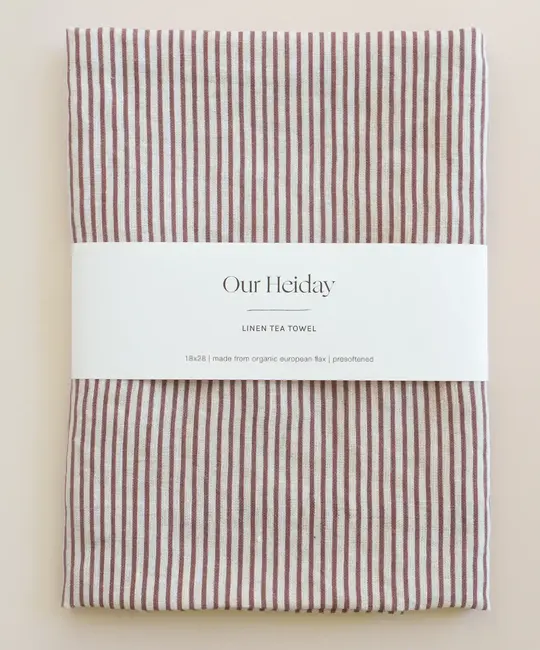 Our Heiday - OH OH HGKL - Wine Classic Stripe Linen Tea Towel