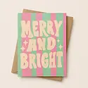 Daydream Prints - DP DPGCHO0005 - Striped Merry and Bright Holiday Card