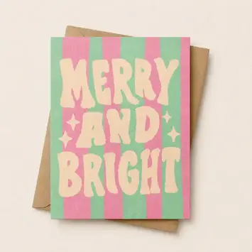 Daydream Prints - DP DPGCHO0005 - Striped Merry and Bright Holiday Card