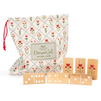One Canoe Two Letterpress - OC OC GPGA - Scandinavian Floral Wooden Domino Game Set