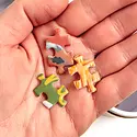 One Canoe Two Letterpress - OC OC GP - Chicken Meadows 100 Piece Shaped Jigsaw Puzzle Set of 3