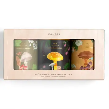 One Canoe Two Letterpress - OC OC GP - Midnight Flora & Fauna 100 Piece Shaped Jigsaw Puzzle Set of 3