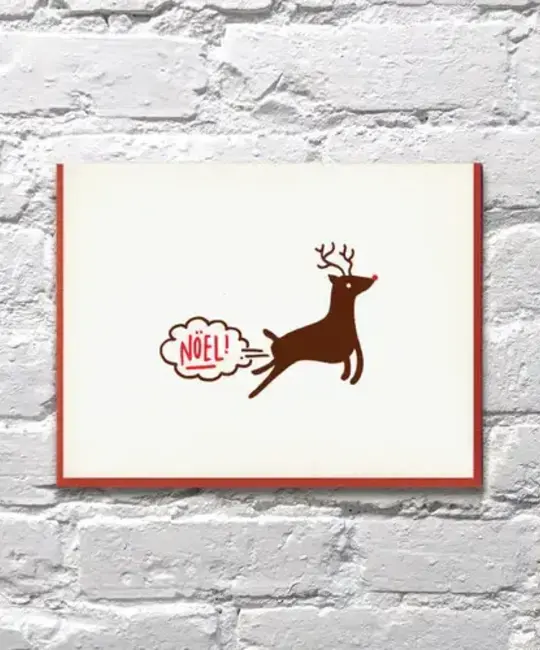 Bench Pressed - BP BPGCHO0003 - Noel Farting Reindeer Holiday Card