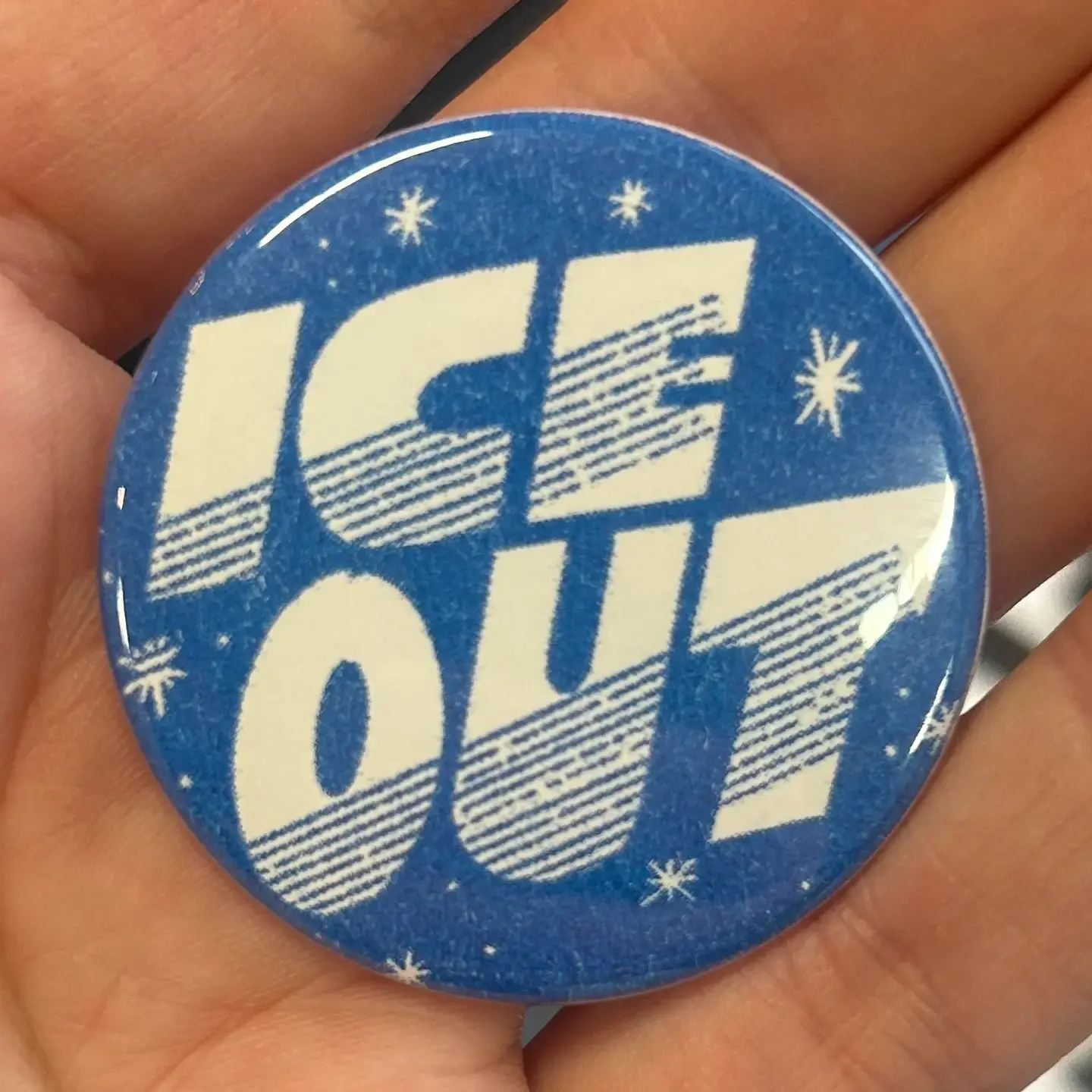 Bench Pressed - BP BP AC - Ice Out Pin 1.75" Button