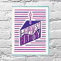 Bench Pressed - BP BPGCBI0021 - Cake Stripes Happiest Birthday Card