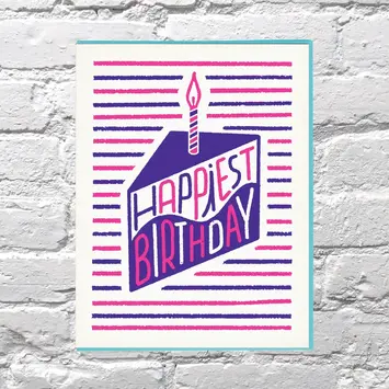 Bench Pressed - BP BPGCBI0021 - Cake Stripes Happiest Birthday Card