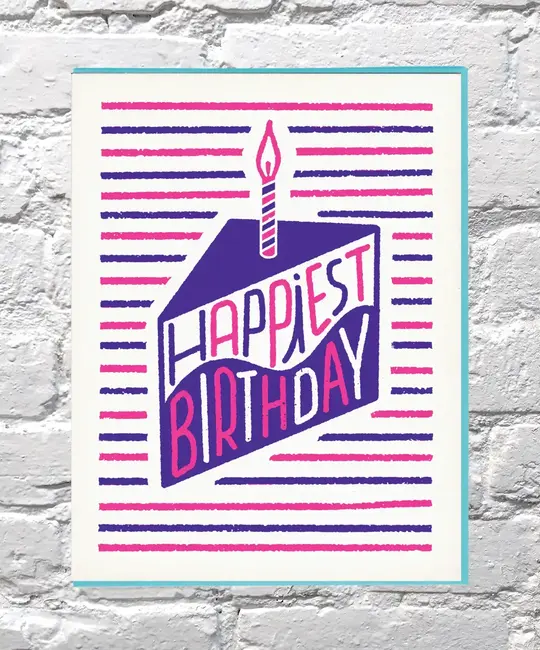 Bench Pressed - BP BPGCBI0021 - Cake Stripes Happiest Birthday Card