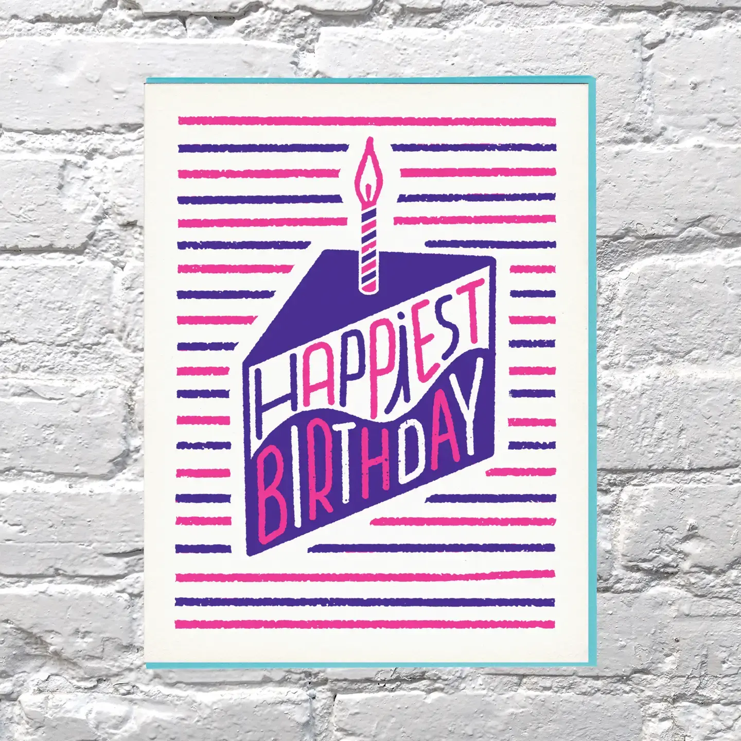 Bench Pressed - BP BPGCBI0021 - Cake Stripes Happiest Birthday Card