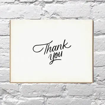 Bench Pressed - BP BPGCTY0003 - Black Script Thank You Card