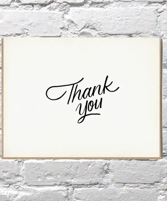 Bench Pressed - BP BPGCTY0003 - Black Script Thank You Card
