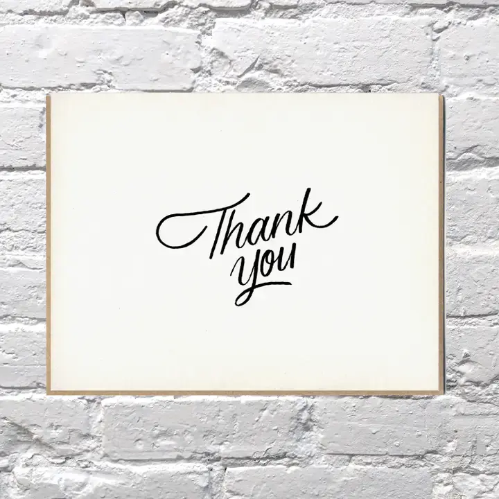 Bench Pressed - BP BPGCTY0003 - Black Script Thank You Card