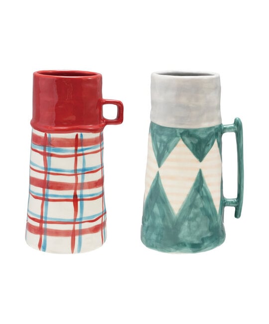 Creative Co-Op - CCO CCO HGDE -  Vintage Thermos Shaped Stoneware Container Vase (Assorted)