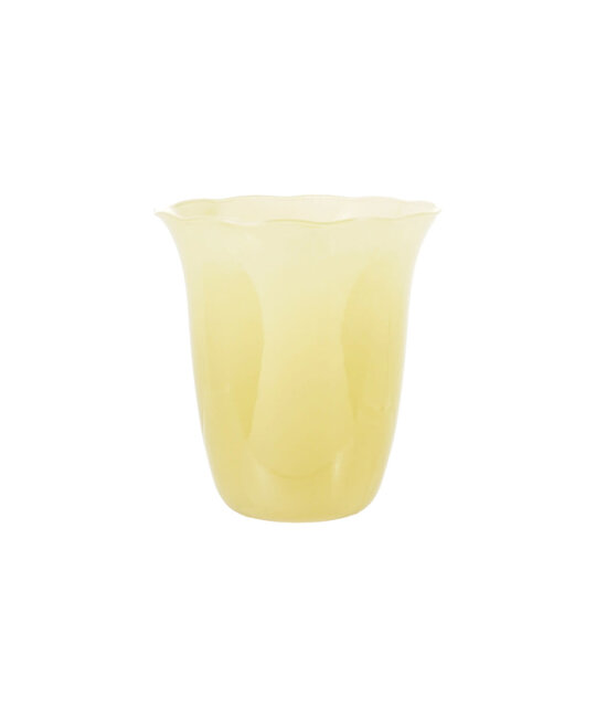 Creative Co-Op - CCO CCO HG - Yellow Flower Shaped Drinking Glass, 12 oz.