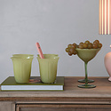 Creative Co-Op - CCO CCO HG - Yellow Flower Shaped Drinking Glass, 12 oz.