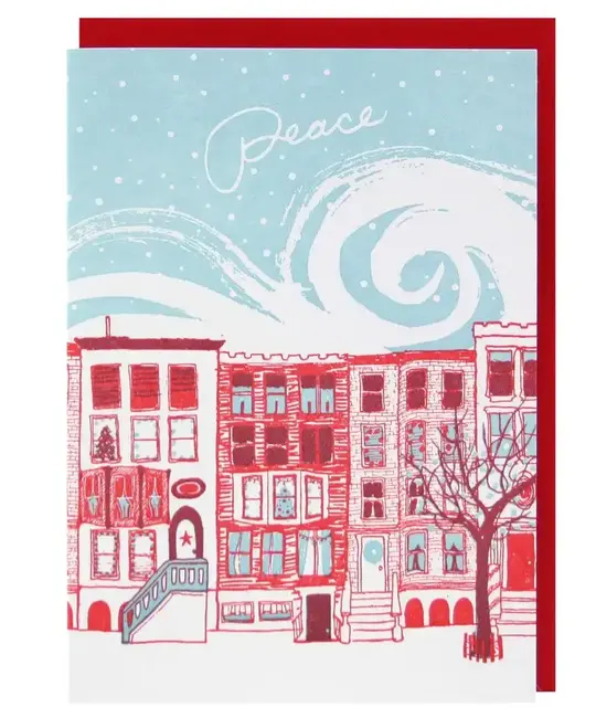 Smudge Ink - SI SI NSHO - Row of Brownstones Peace  Holiday Boxed Note Set