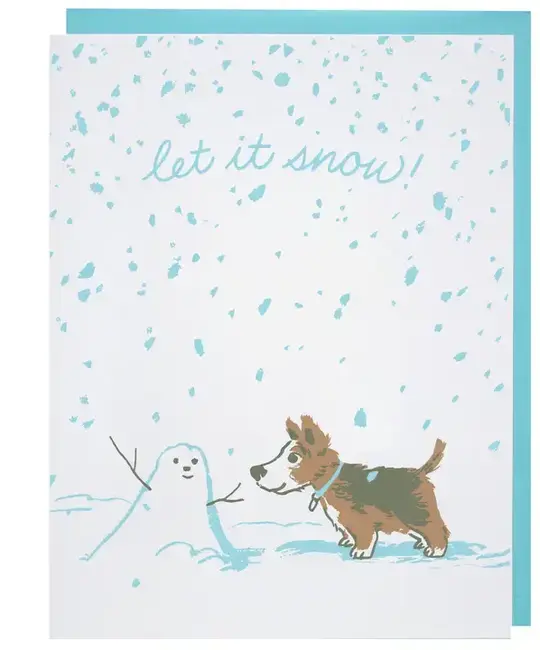 Smudge Ink - SI SIGCHO0032 - Snow Day Puppy Let it Snow Holiday Card