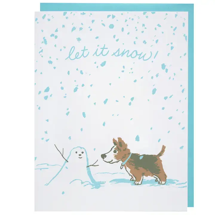 Smudge Ink - SI SIGCHO0032 - Snow Day Puppy Let it Snow Holiday Card