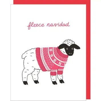 Smudge Ink - SI SIGCHO0029 - Fleece Navidad Wooly Sheep in Sweater Holiday Card