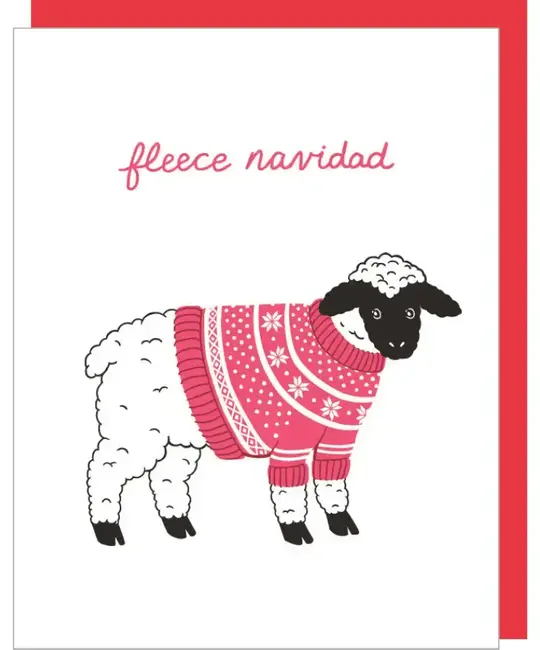 Smudge Ink - SI SIGCHO0029 - Fleece Navidad Wooly Sheep in Sweater Holiday Card