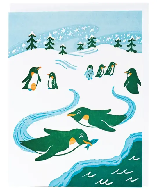 Smudge Ink - SI SI NSHO - Playful Penguins Winter Boxed Note Set