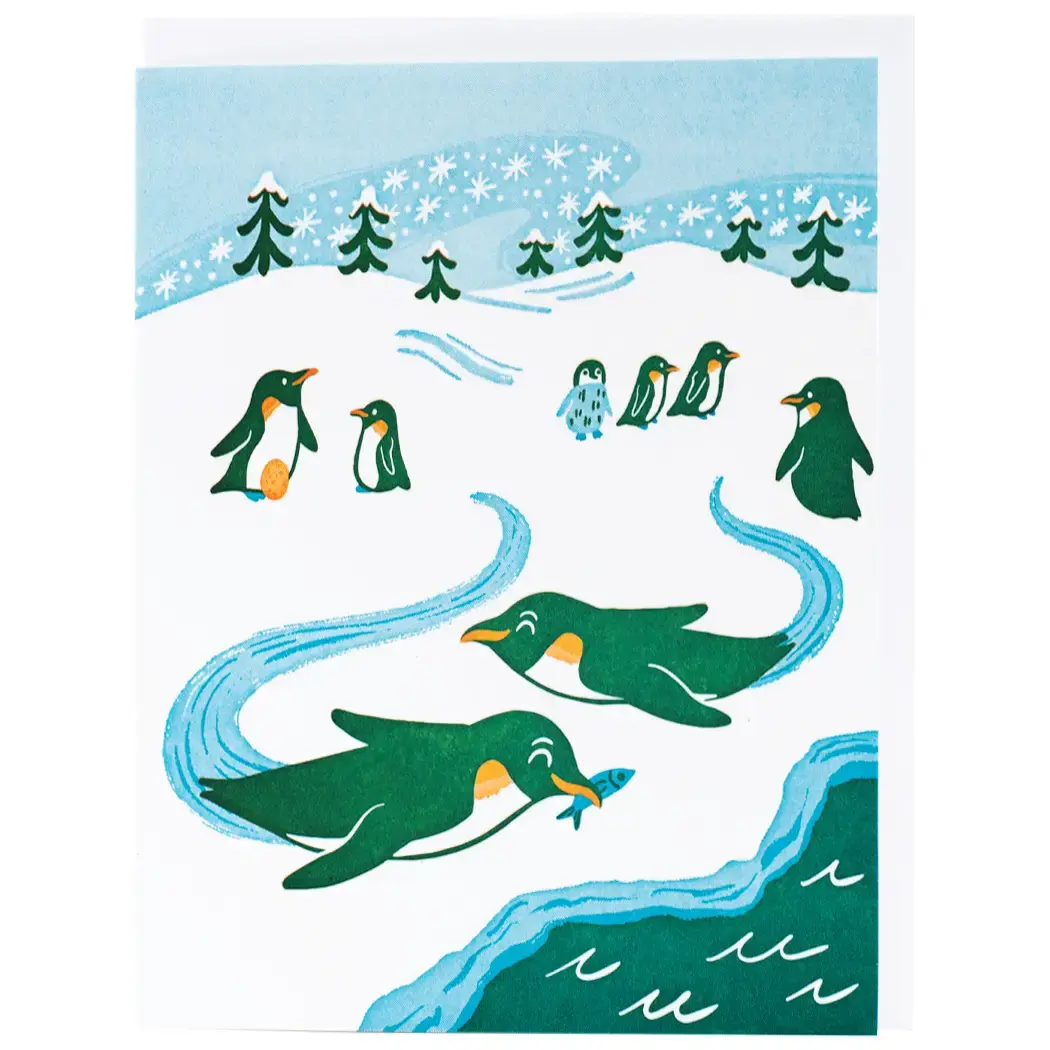 Smudge Ink - SI SI NSHO - Playful Penguins Winter Boxed Note Set