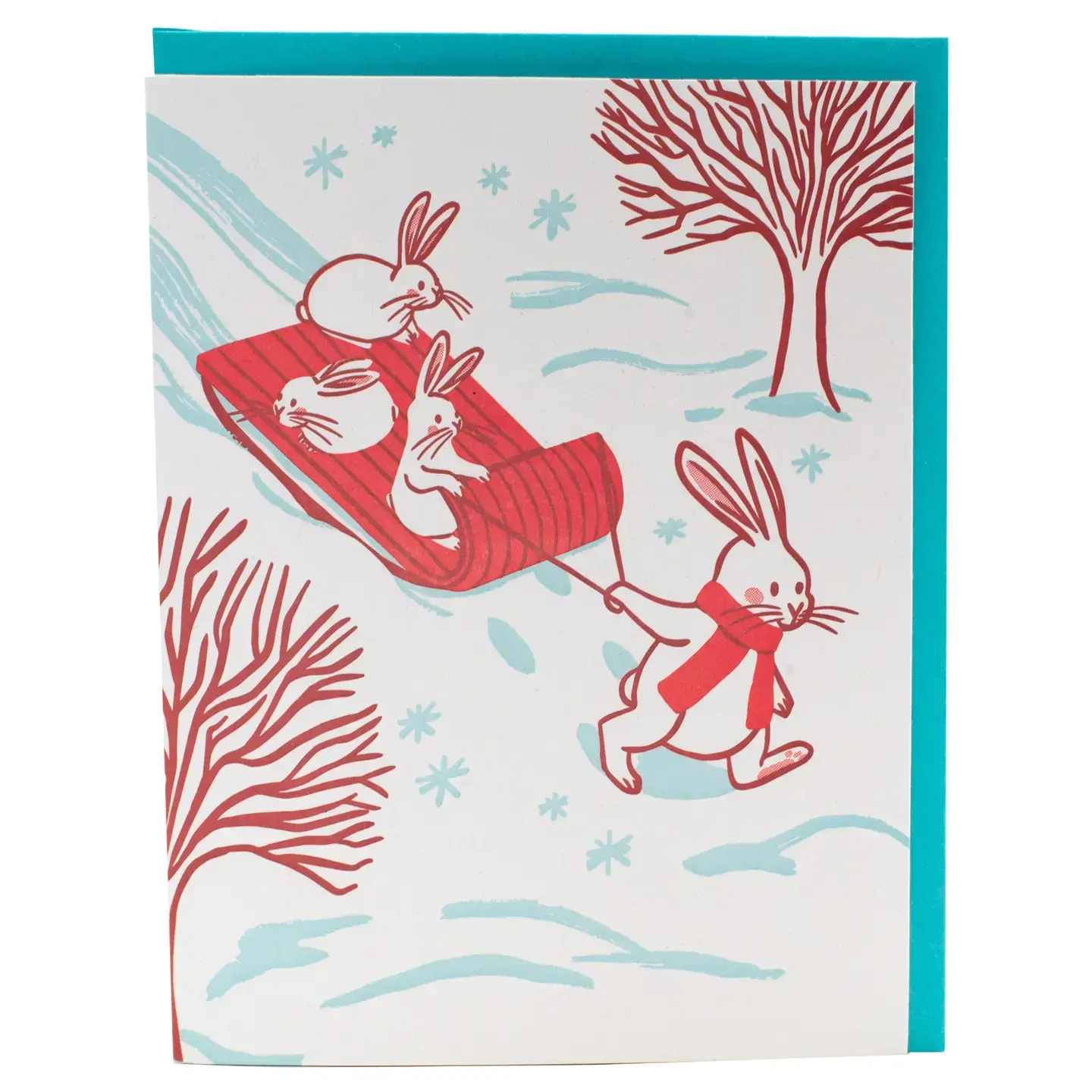 Smudge Ink - SI SI NSHO - Sledding Bunnies Winter Boxed Note Set