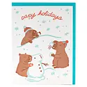 Smudge Ink - SI SIGCHO0038 - Capybara Snowball Fight Holiday Card