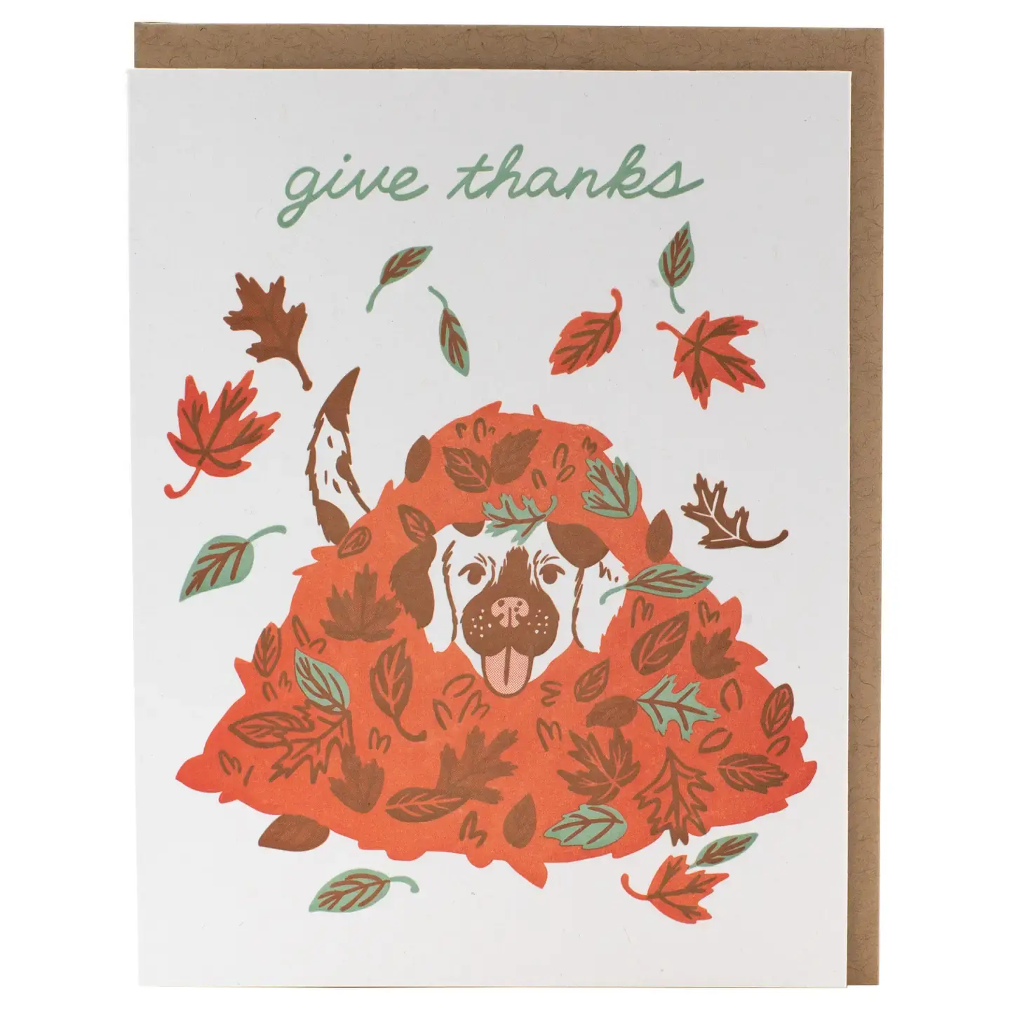 Smudge Ink - SI SIGCSE0005 - Give Thanks Dog in Leaves Card