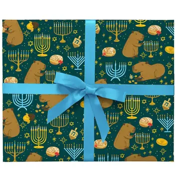 Smudge Ink - SI SI WPROHO - Capybara Hanukkah Wrap Roll (3 Sheets)