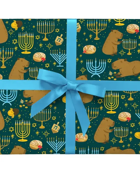 Smudge Ink - SI SI WPROHO - Capybara Hanukkah Wrap Roll (3 Sheets)